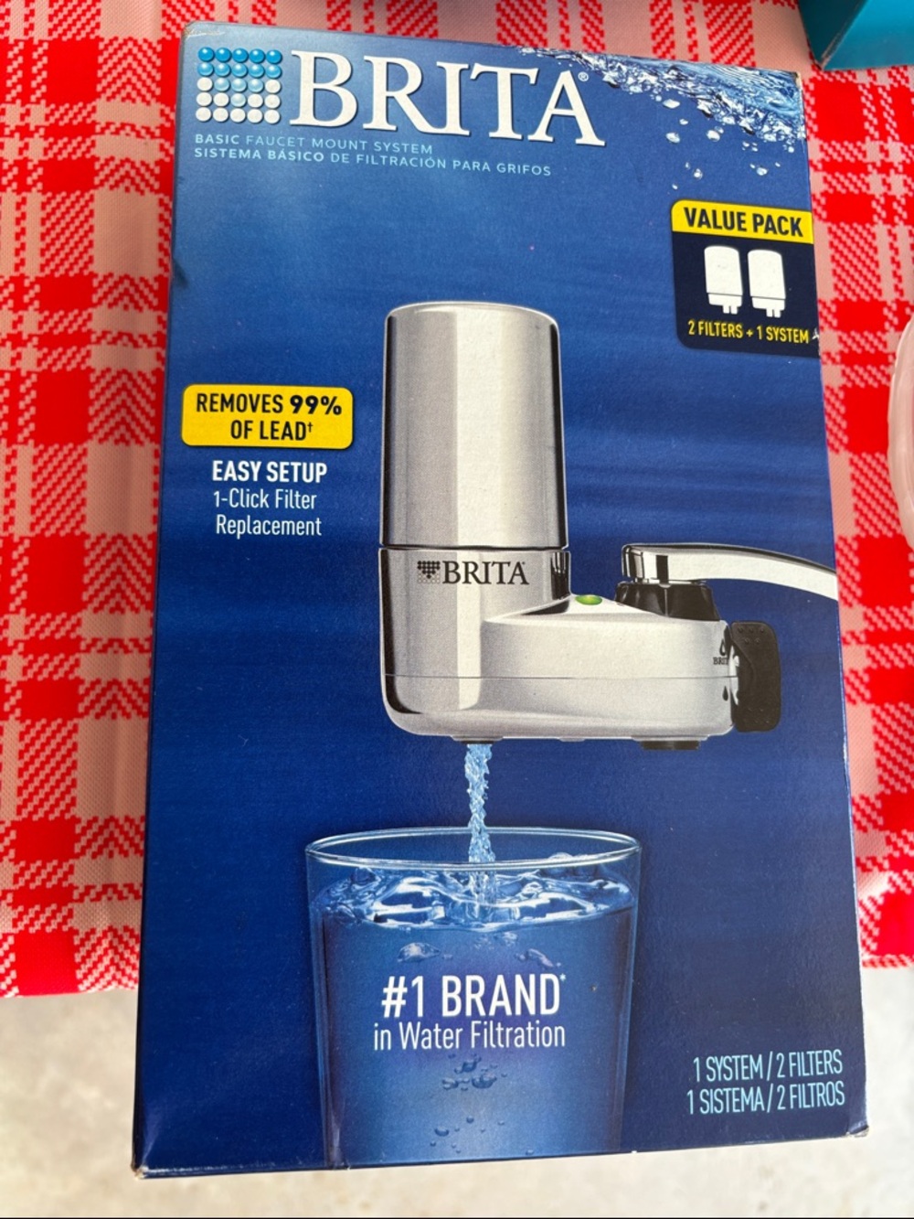 Brita Silver Faucet Mount Water Filter System - Blue Packaging